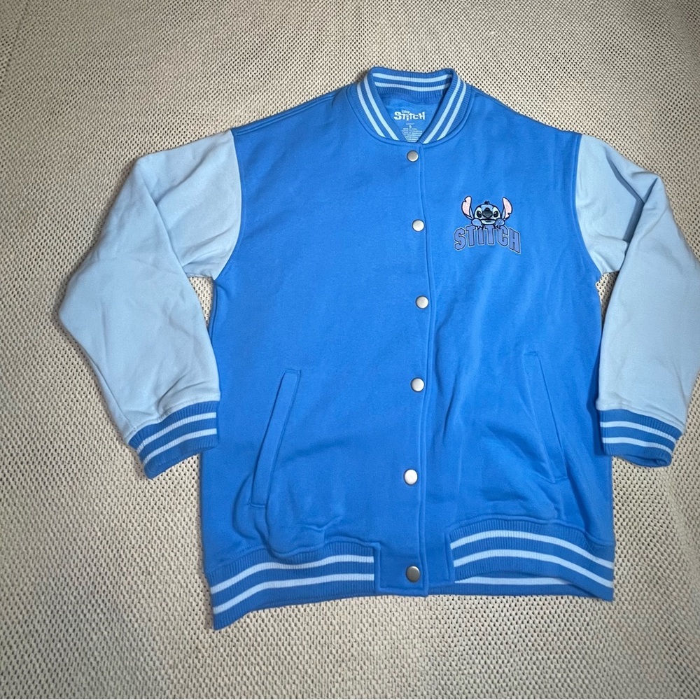 Disney Lilo & Stitch French Terry Varsity Bomber Jacket  size S women